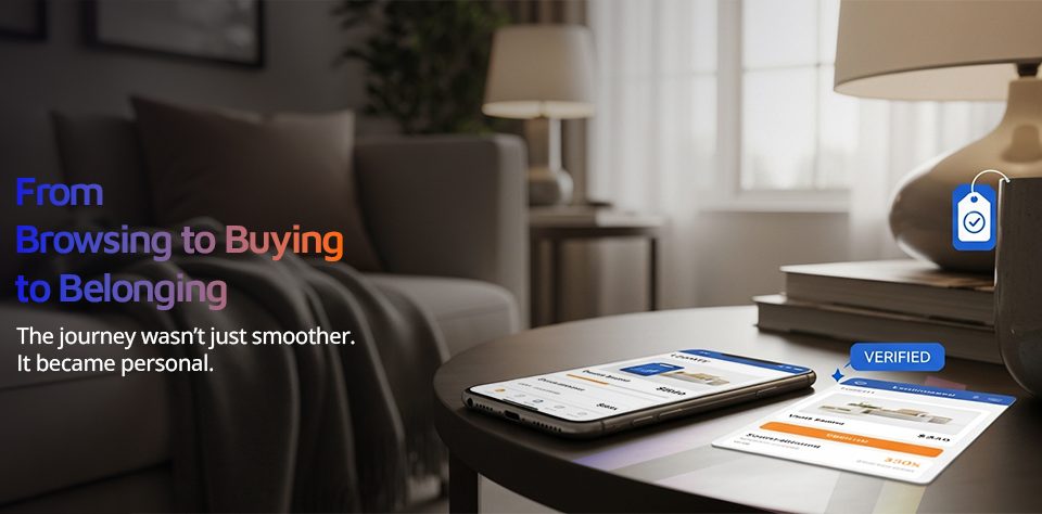 Home goods personalization journey shown across mobile and tablet