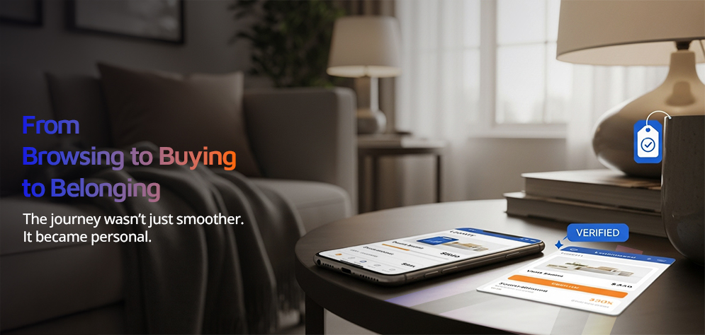 Home goods personalization journey shown across mobile and tablet