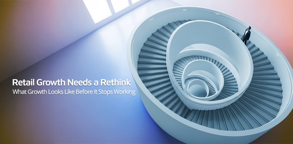Retail growth story visualized with spiral metaphor