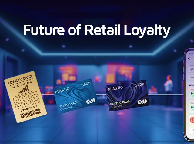 Retail loyalty strategy visual with digital rewards and mobile interface