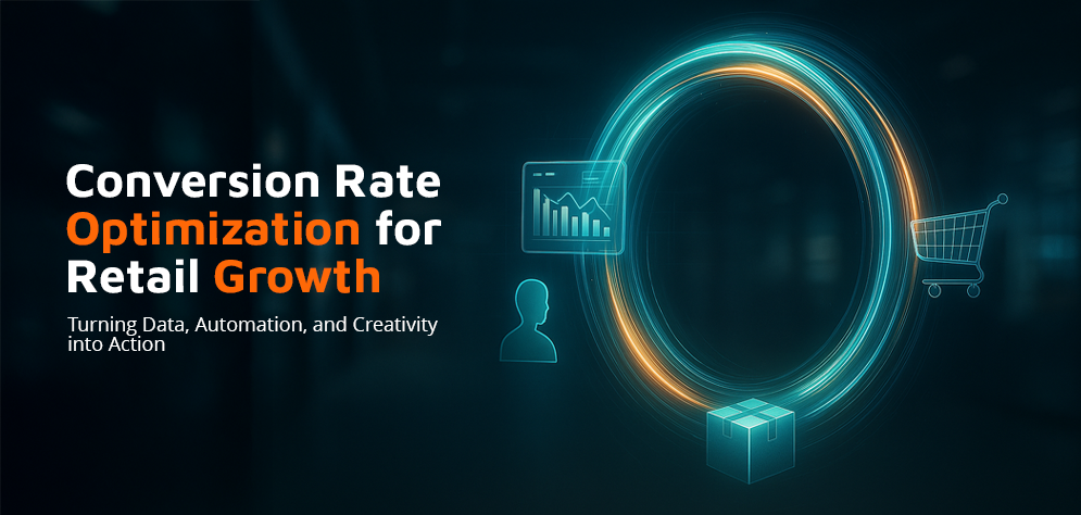 Conversion rate optimization services visualization with data analytics and customer journey mapping for retail brands