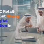 GCC retail leaders discussing digital optimization strategy in boardroom meeting 2026