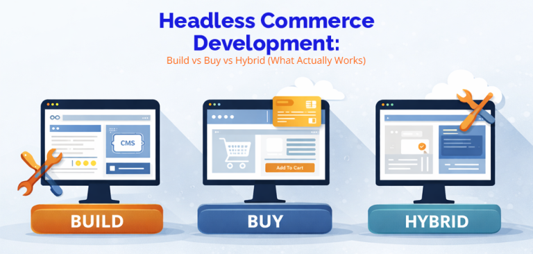 headless commerce development services build vs buy vs hybrid comparison