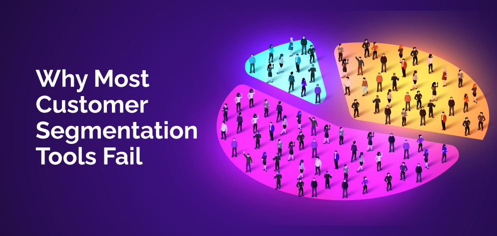 Comparison of demographic customer segmentation tools versus behavioral segmentation showing dynamic customer trajectories