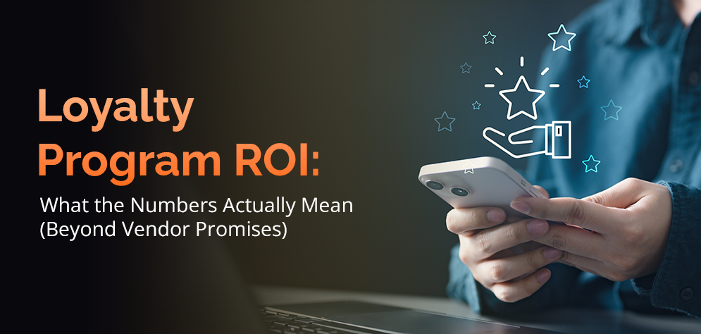 Person checking loyalty program performance on smartphone showing how ai analytics reveals what ROI numbers actually mean beyond vendor promises